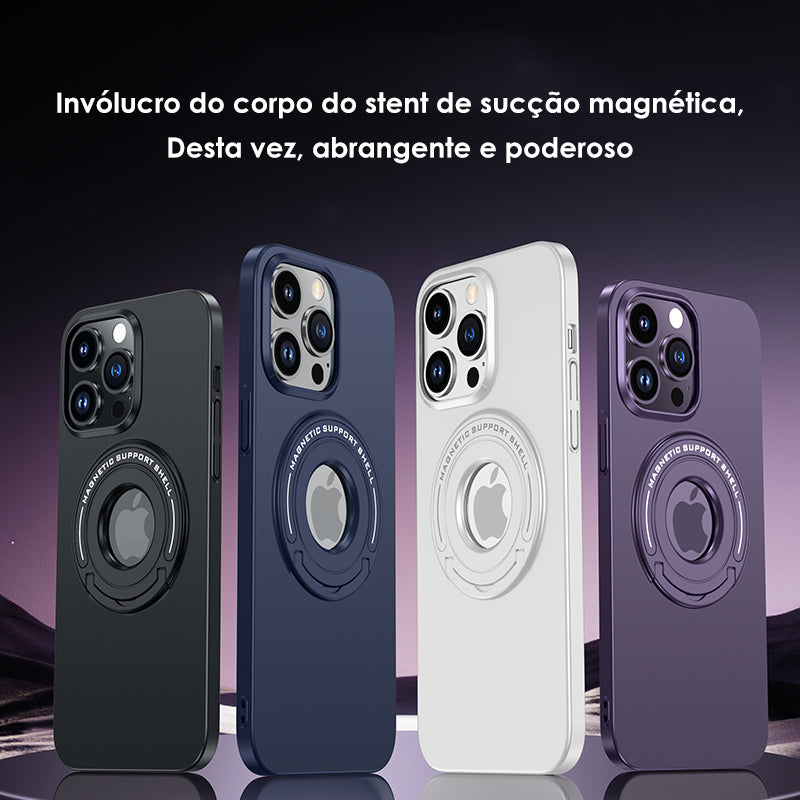 Case com suporte + magsafe para iPhone, 15, 14, 13, 12 Pro Max, Samsung S23, Ultra