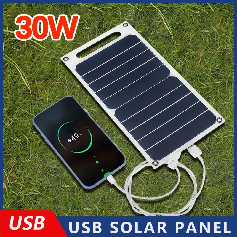 Painel solar com USB, impermeável, caminhadas ao ar livre